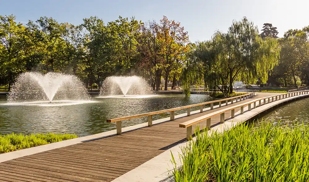 the charming Békás Lake in Debrecen’s Great Forest (Nagyerdő), one of the peaceful, nature-filled locations featured in Landventure