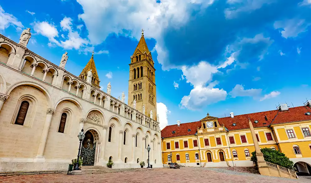 side view of the Cathedral of St. Peter and St. Paul in Pécs