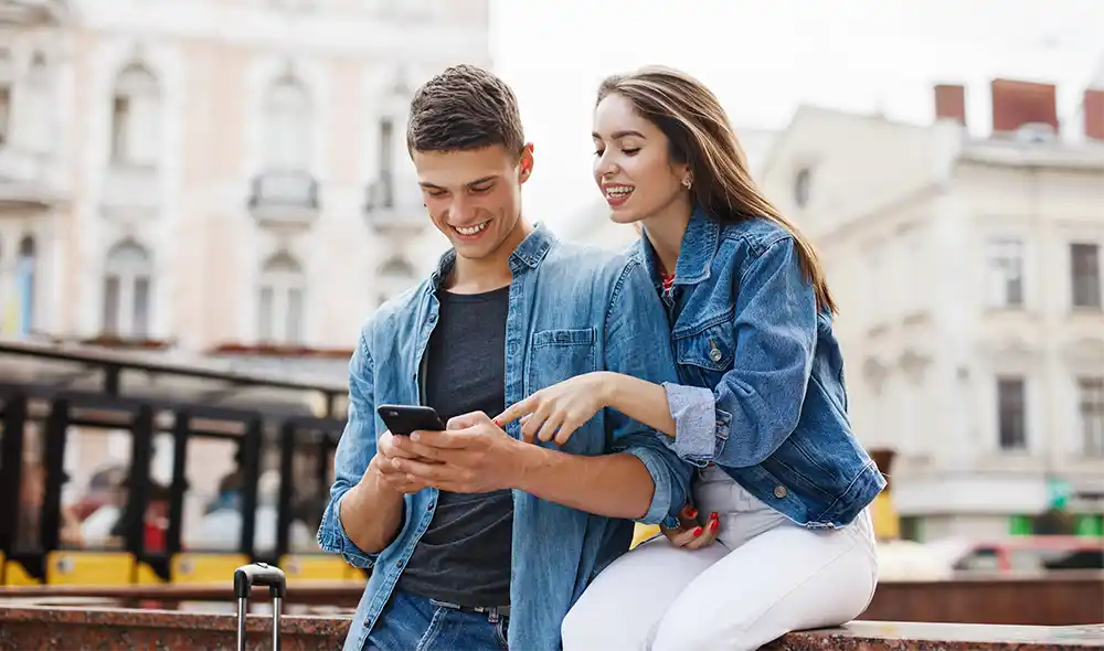 unconventional date ideas: young couple takes part in Landventure's outdoor escape game